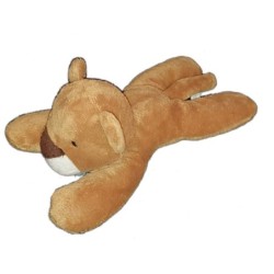 Peluche doudou Ours beige marron allonge couche 25 cm FORCES VIVES (23341)