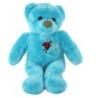 Peluche doudou Ours bleu Turquoise Coccinelle fleur 24 cm Natalys (23340)