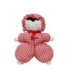 Doudou Poupée tissu carreaux rouges blanc vichy Noeud Catimini 22 cm (28225)