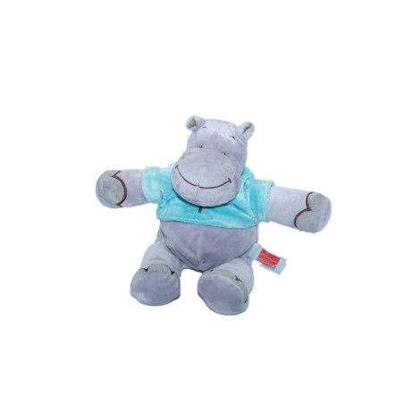 Peluche doudou hippopotame gris bleu Influx 28 cm (28201)