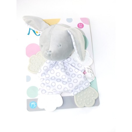 Doudou Naissance Lapin gris blanc Kiokids (23548)