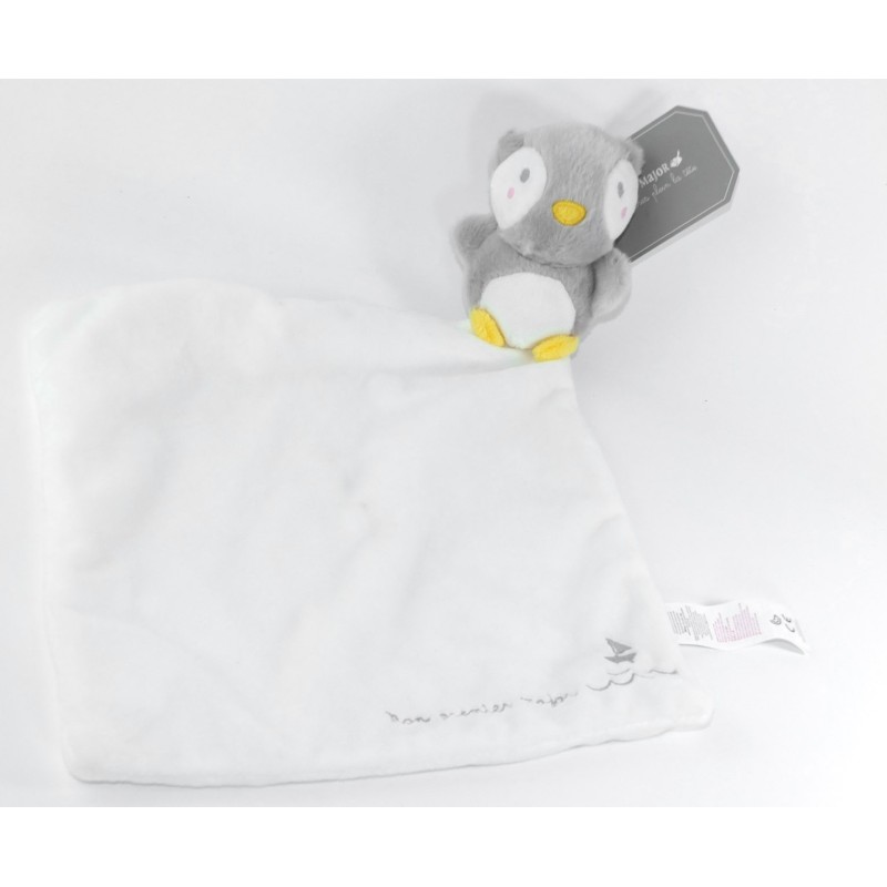 Doudou Mouchoir Chouette gris blanc Mon Premier Major Sergent Major (23534)