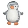 Peluche doudou grelot tissu Pingouin Jellycat 22 cm blanc gris rayures (21031)