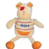 Doudou Chien orange poisson Nounours pull raye 28 cm (21620)