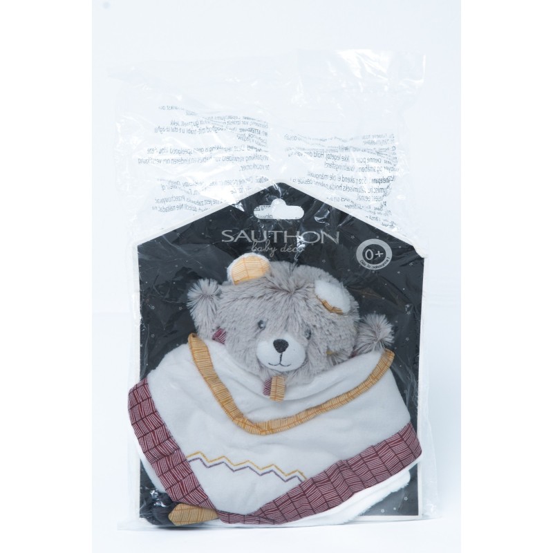 Doudou mouchoir Ours plat Sauthon Timouki (28489)
