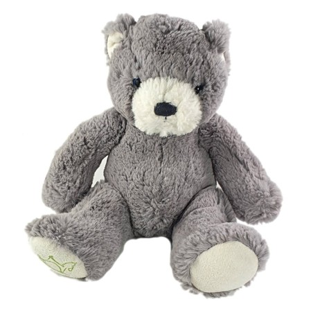 Doudou Peluche Ours gris blanc carre blanc 26 cm (22600)