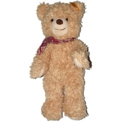 Peluche ours beige STEIFF Foulard rouge carreaux 25 cm (22421)