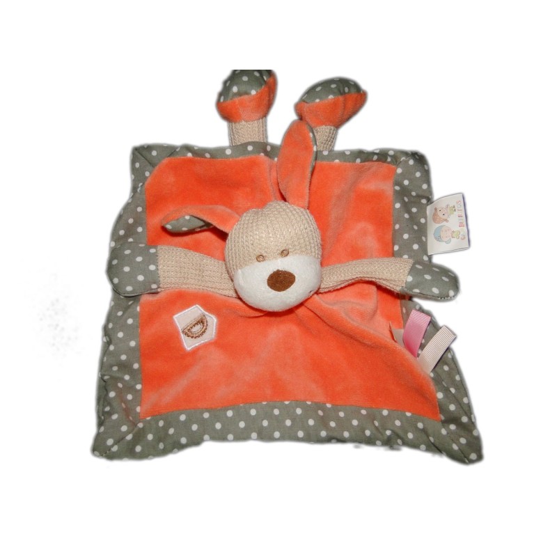 Doudou plat chien orange Gamberritos gris pois Casa Dorada (21841)