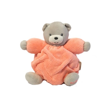Doudou ours gris orange Fluo Microfibres coll Plume Kaloo 20 cm (27841)