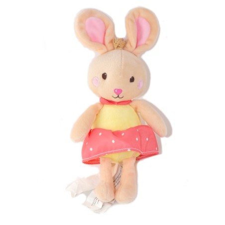 SERGENT MAJOR Doudou Lapin rose jaune Ideal Promotion 26 cm Prince (25799)