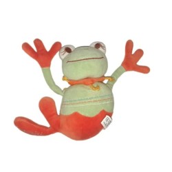Peluche Doudou Grenouille orange vert Catimin 16 cm (26465)