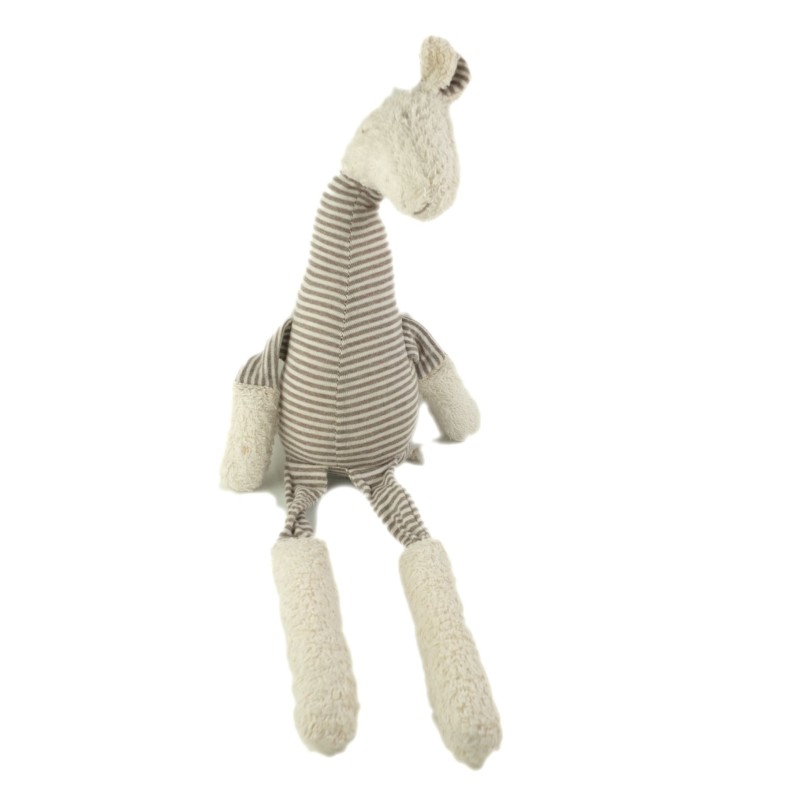 RAYNAUD Peluche doudou Cheval Ane Lapin blanc rayures 50 cm (26442)