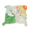 Doudou plat lapin Auchan Coeur blanc vert jaune (26736)