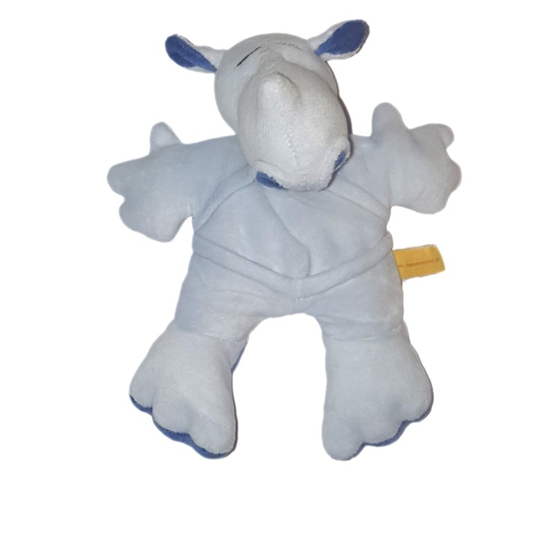 Peluche Doudou doudou RHINOCEROS hasenbommel bleu 22 cm (26505)