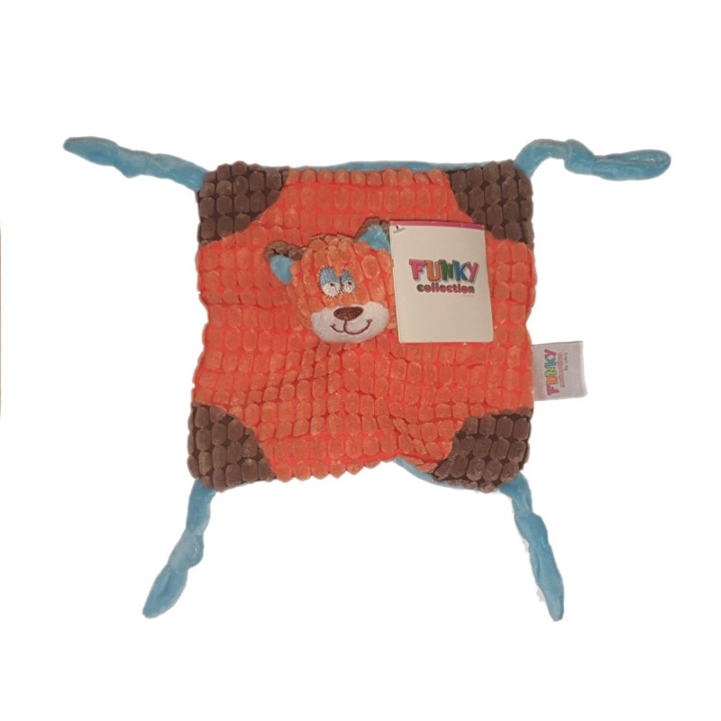 Doudou plat renard orange Funky Collection Vaco NEUF ETIQUETTE (26524)