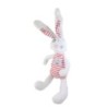 TAPE A L OEIL TAO Peluche Doudou lapin blanc rouge rayures 30 cm (26267)