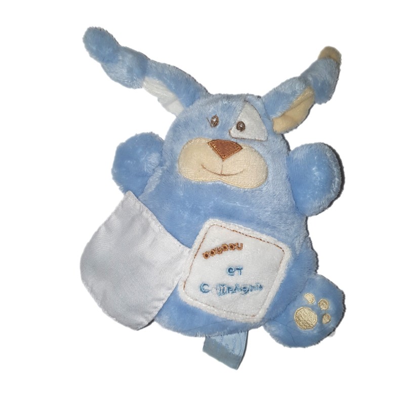 DOUDOU ET COMPAGNIE Lapin bleu Mouchoir Monster (25897)