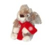 Peluche Lapin beige blanc Echarpe rouge Lascar Flocon 18 cm (27698)
