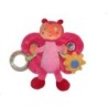 Doudou d activite Papillon rose fushia soleil grelot 26 cm INFLUX (24988)