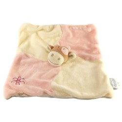 Doudou plat Vache Rose blanc Lola Fleur NOUKIE'S (17533)