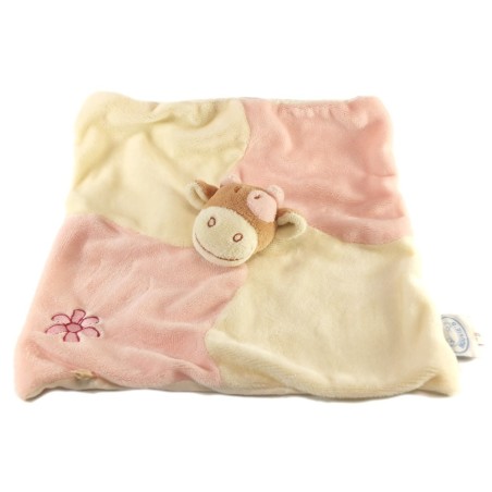 Doudou plat Vache Rose blanc Lola Fleur NOUKIE'S (17533)
