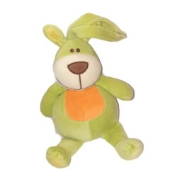 Peluche doudou Lapin vert orange 26 cm Maxita (24882)