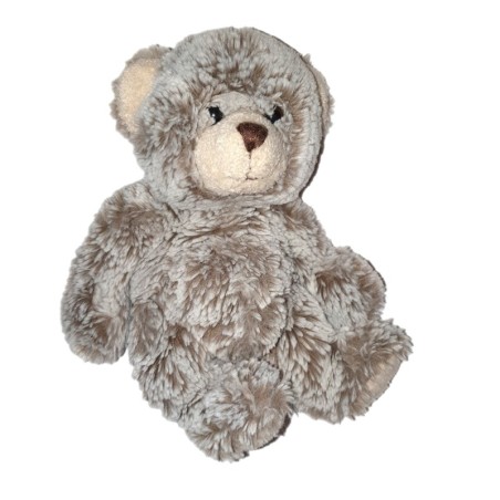 Peluche doudou ours marron chiné assis 16 cm Soft Friends (24035)