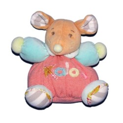 Doudou Souris rouge rayures Bliss Kaloo 16 cm (15274)