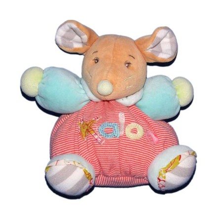 Doudou Souris rouge rayures Bliss Kaloo 16 cm (15274)