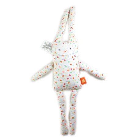 Doudou lapin blanc tissu Happy DPAM Du Pareil au Meme 38 cm (25650)