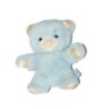 Vintage peluche ours bleu blanc nez rose Absorba Poron Diffusion grelot 20 cm (27575)