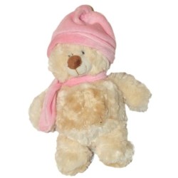 Peluche doudou Chien beige rose MAXITA 25 cm (27587)