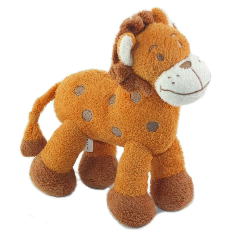 Peluche doudou Lion marron roux 22 cm Natalys (25442)