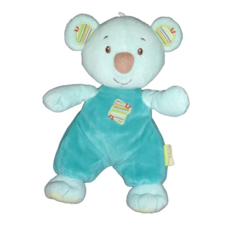 Peluche doudou OURS Koala Panda ZEN bleu SYSTEME U - 24 cm (8681)