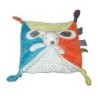 Doudou Plat Lapin blanc Bleu orange vert Etoiles OBAIBI  (19735)