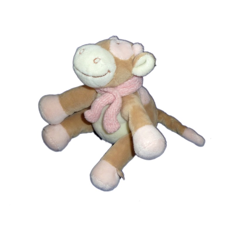 Doudou vache beige rose blanc Lola NOUKIES Noukie s 14 cm (13677)