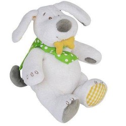 bengy-peluche-chien-blanc-foulard-vert-os-jaune-wouf-musical- (14508)