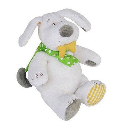bengy-peluche-chien-blanc-foulard-vert-os-jaune-wouf-musical- (14508)