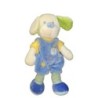 Doudou Peluche CHIEN Salopette bleue MOTS D ENFANTS Poussin Maison 26 cm (7110)