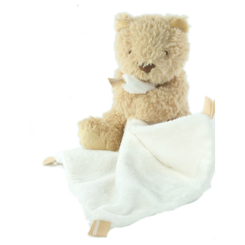 Peluche doudou Ours beige mouchoir blanc Jellycat 15 cm (19349)