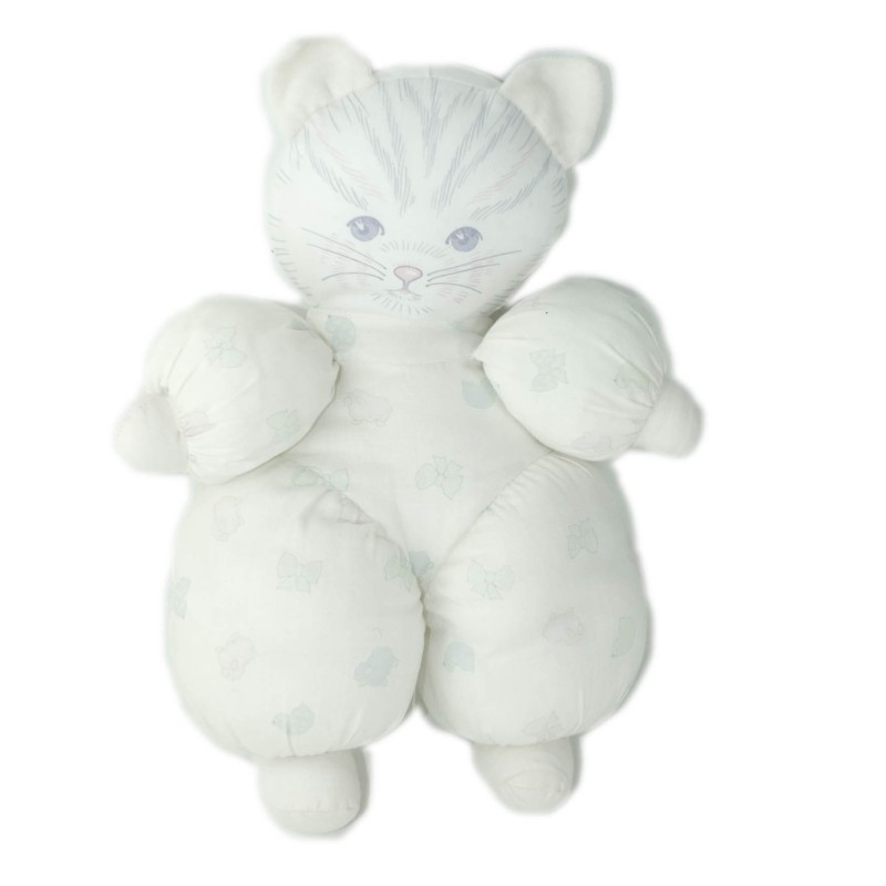 Vintage - Doudou tissu Chiffon Chat Corolle 28 cm  (24711)