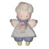 Doudou poupee tissu blanc bleu gateau carreaux vichy Gateau Corolle 1992 (24573)