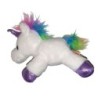 Peluche Licorne blanche arc en ciel violet 20 cm FIZZY (25086)