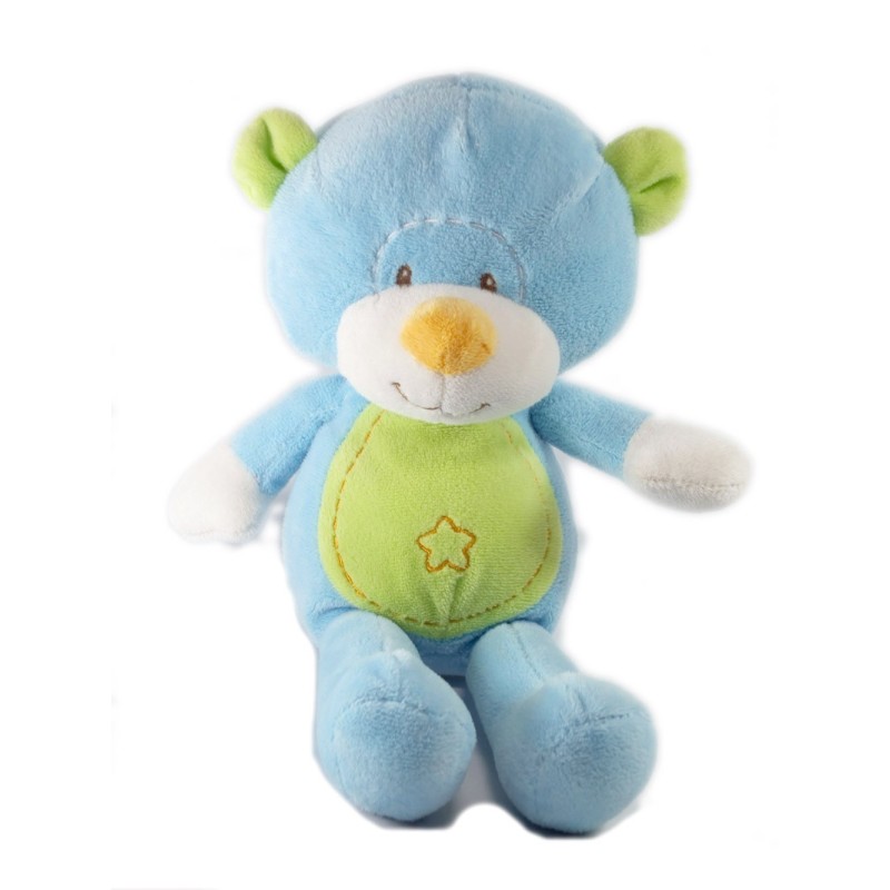 Doudou peluche Ours bleu vert étoile Maxita 28 cm (18047)