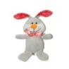 Peluche doudou lapin gris rose ruban FIZZY Lapi Choco 21 cm (28115)