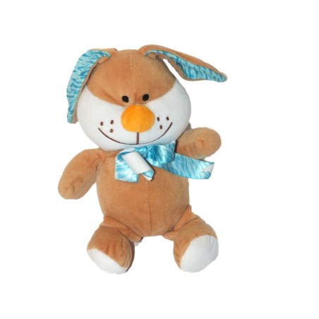 Peluche doudou lapin beige bleu FIZZY Lapi Choco 21 cm (27828)