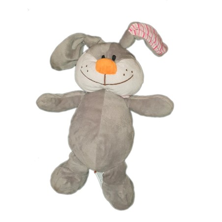 Peluche Doudou Lapin gris rose Fizzy 30 cm (22758)
