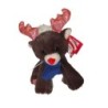 Peluche Renne marron bru Fizzy Echarpe bleue 25 cm (27853)