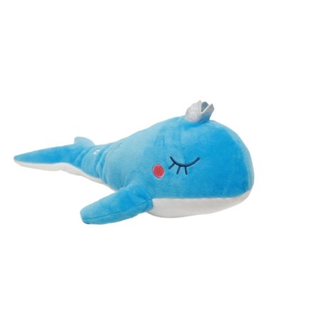 Doudou baleine bleue blanche couronne DPAM 35 cm (28231)