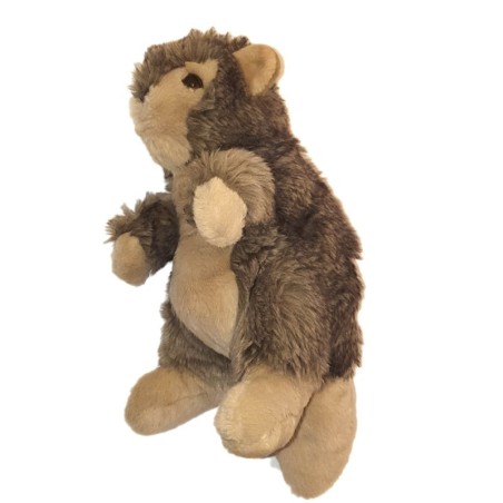 Doudou Ancienne peluche marron beige Castor 30 cm Aux Nations Viintage (24627)